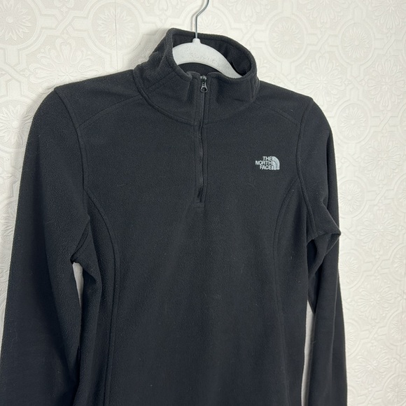 The North Face Half Zip Fleece Sweatshirt Pullover Small Black Hiking Base Layer - Picture 3 of 6